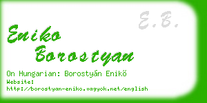 eniko borostyan business card
