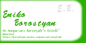 eniko borostyan business card